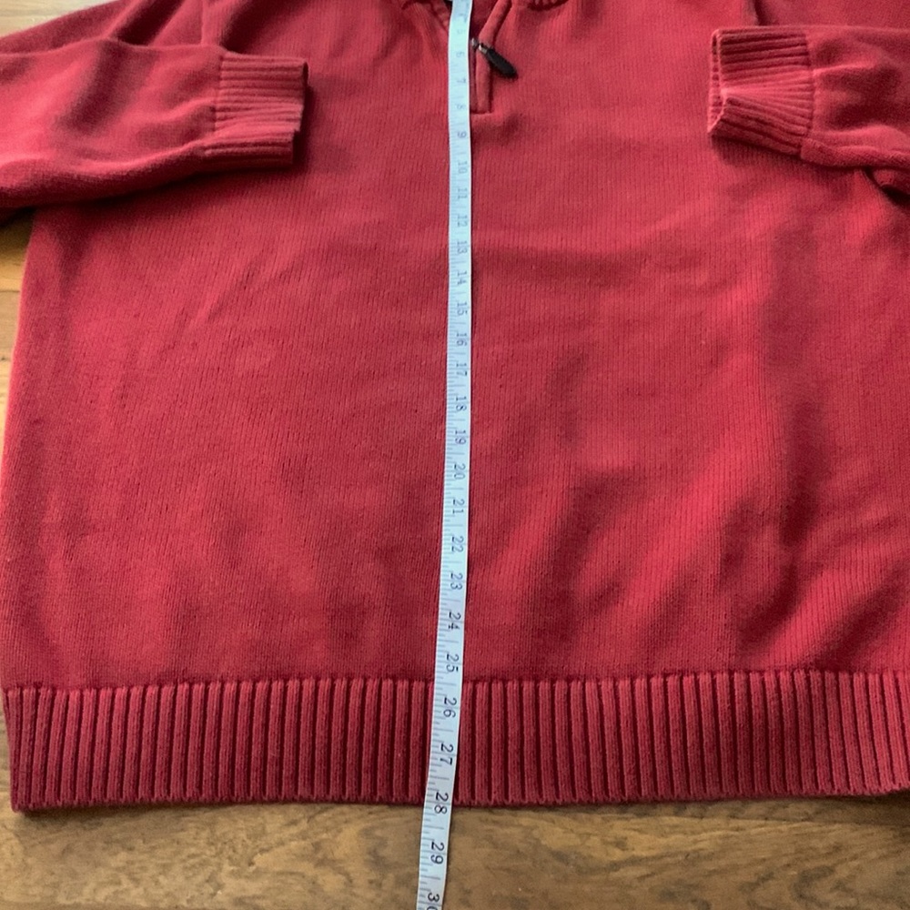 🍎LL Bean red cotton 1/4 zip sweater. Size XXL-Regular. - Picture 5 of 5